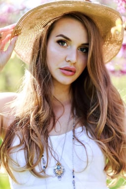 A beautiful woman with a hat
